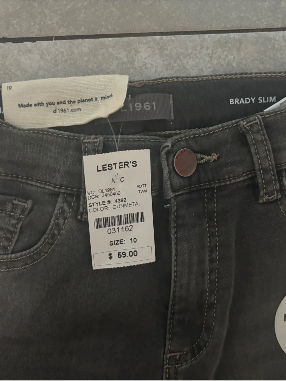 DL1961 Brady Slim Kids Black Knit Denim Jeans